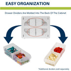 Akro-Mils 16-Drawer Plastic Drawer Storage Cabinet for Garage Organization, Beads, Makeup Organizer, Building Bricks Storage, Teacher Toolbox, 10-1/2-Inch W x 6-1/2-Inch D x 8-1/2-Inch H, 10116 White