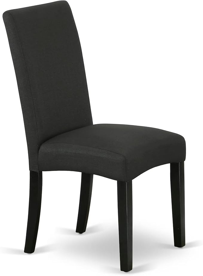 East West Furniture V696DR124-5 5 Piece Kitchen Table Set for 4 Includes a Rectangle Dining Room Table with V-Legs and 4 Black Color Linen Fabric Upholstered Chairs, 36x60 Inch, Multi-Color