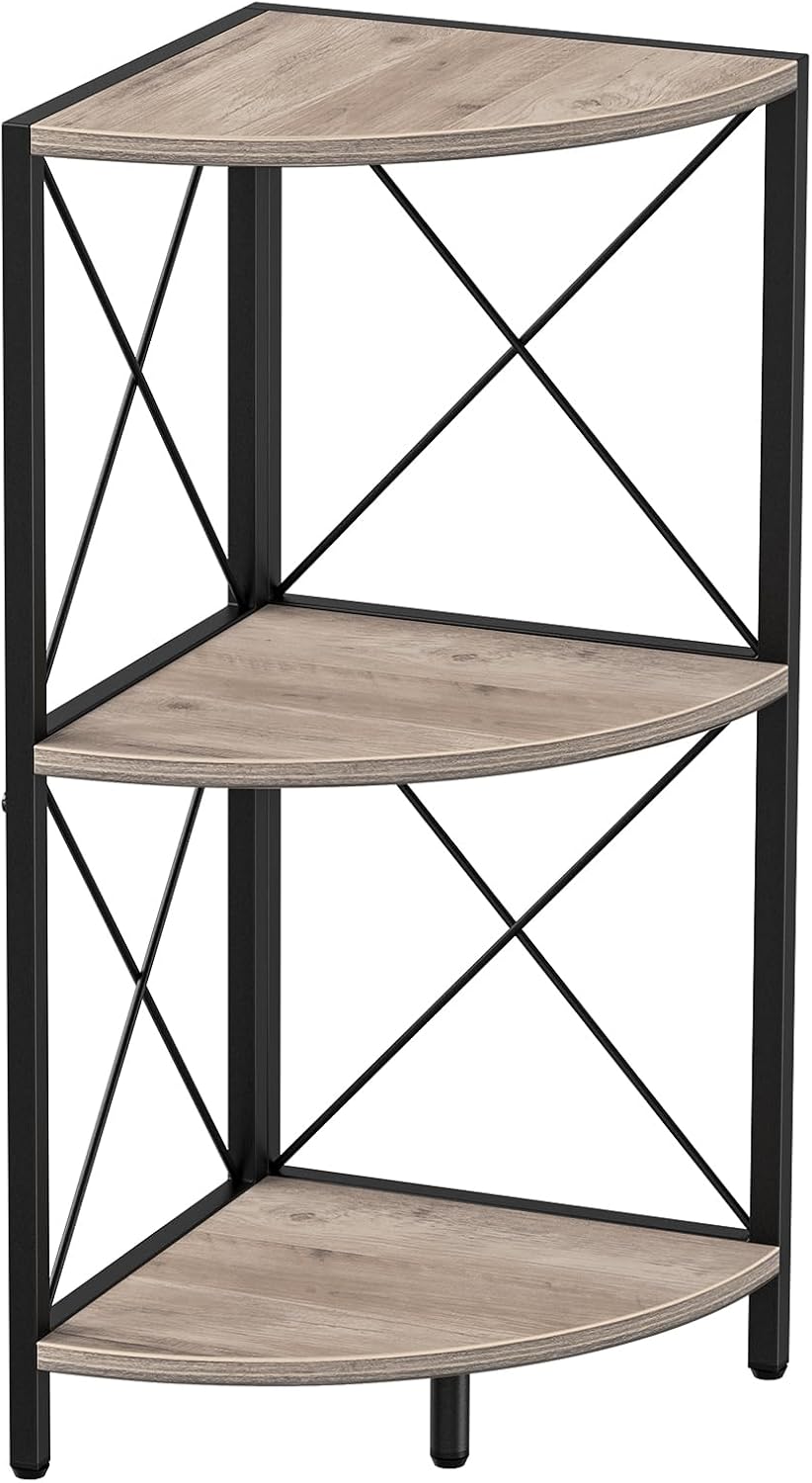 Snughome Corner Shelf for Desktop, 3-Tier Corner Storage Organizer with Metal...