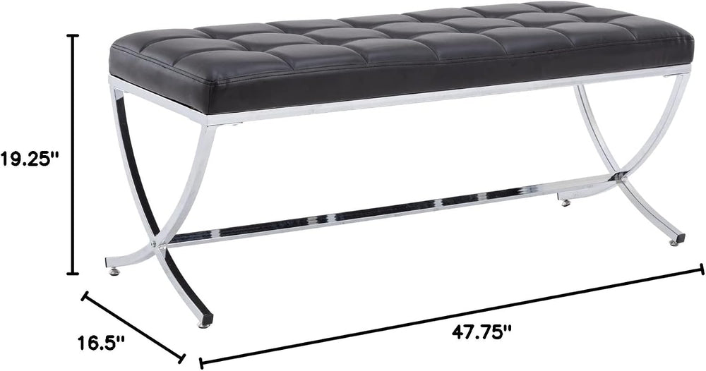 HEAH-YO Modern Dining Bench for Table, Button Tufted Ottoman Bench with Metal...