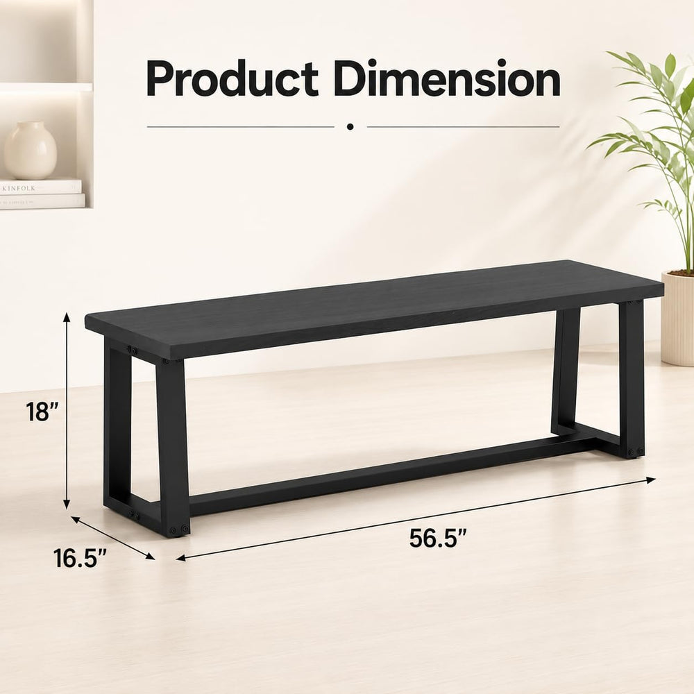 NAFORT Dining Bench, Solid Wood Entryway Bench, Heavy-Duty Outdoor Bench, Mod...