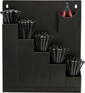 Zip Tie Organizer-Wall Mount Cable Zip Tie Storage Holder with a Plier-Multiple Sizes Organizer for Garage Workshop Tool Box (Black)