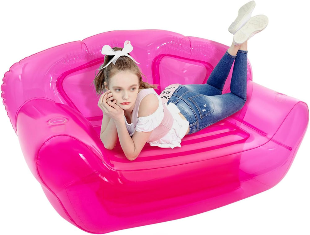 Bepritm Inflatable Sofa Chair, Blow Up Couches Transparent Inflatable Sofa Se...