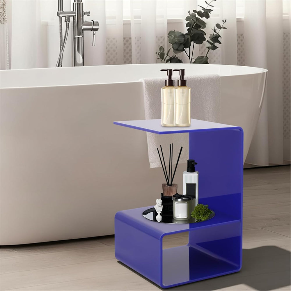 3-Tier Acrylic End Table, Sofa Side Couch Table Coffee Table, Small Space Org...