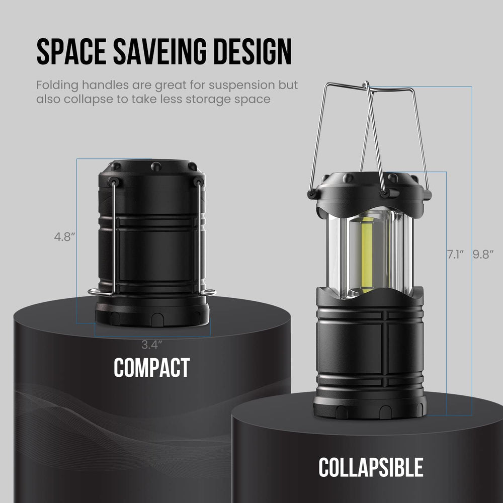 Lichamp LED Camping Lantern, 4 Pack Battery Powered Flashlight for Power Outa...
