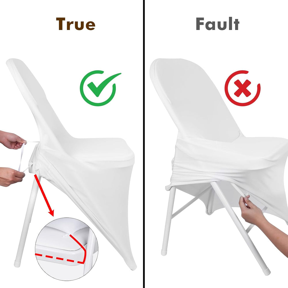 Fixwal 36 Pcs White Folding Chair Covers Spandex Stretch Slipcover