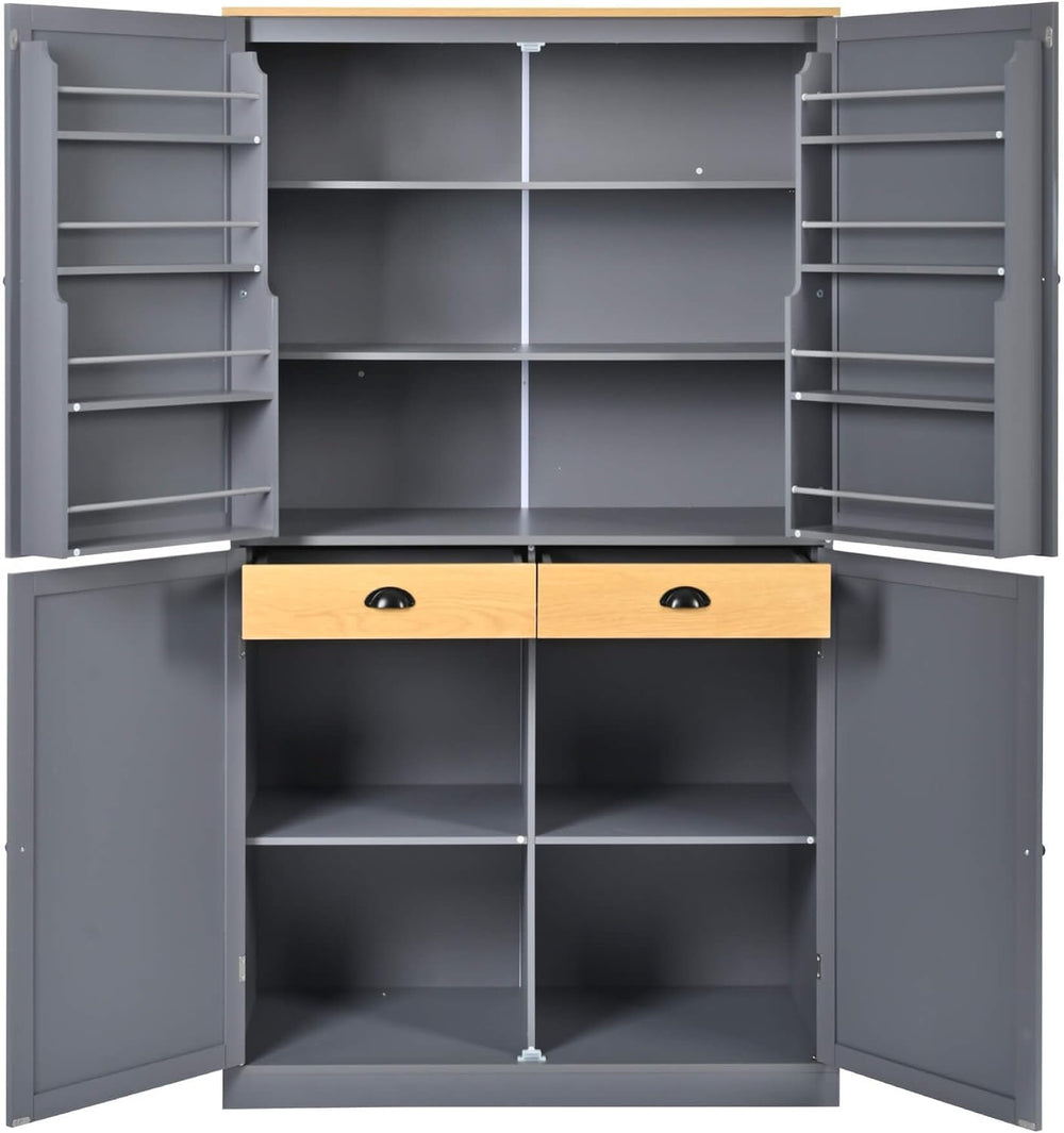 Litex 40.2" Wide Kitchen Pantry Cabinet, 71.3" Tall Freestanding St...