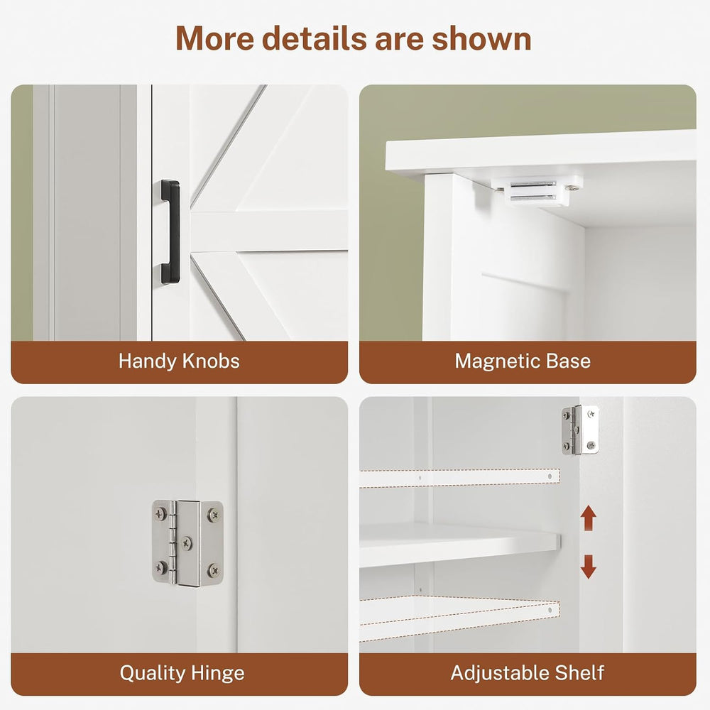 Tall Storage Cabinet with Door Shelves & Drawer, Kitchen Pantry Cabinet