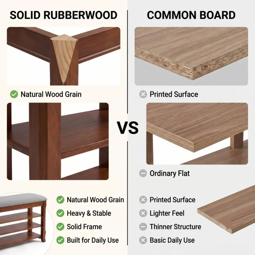 SolidWood Entryway Shoe Rack Storage Bench, Flip-Top Soft-Close Lid, 39.4'...