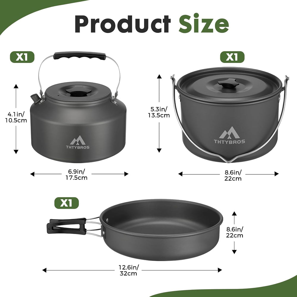 THTYBROS 43-Piece Camping Cookware Set,Large Mess Kit for 6 Persons,with 4.75...
