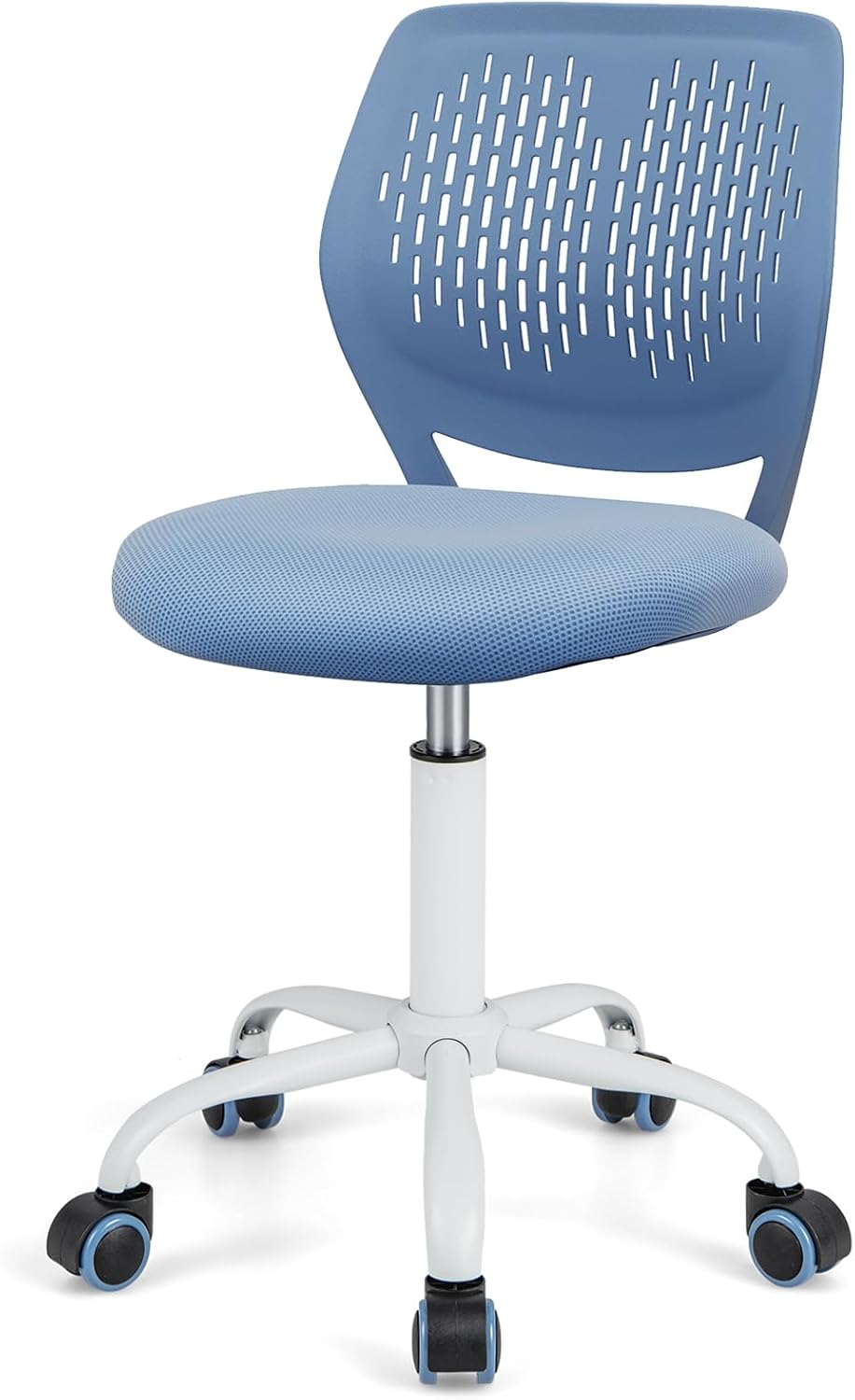 HONEY JOY Kids Desk Chair, Children Study Chair w/Adjustable Height, Low Back, Swivel Rolling Mesh Task Student Chair, Kids Computer Chair for Teens Girls Boys Home/School/Office (Blue)