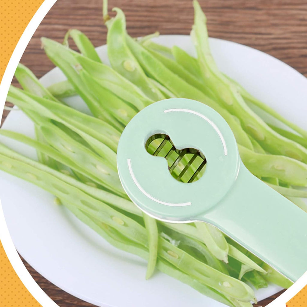 2Pcs Multifunction Bean Slicer, Stainless Steel Snow Bean Green Bean French Bean Cutter Long Bean Shredder Stringer Kitchen Tool