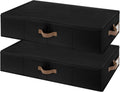 StorageWorks Underbed Storage with Lid, 2-Pack Under Bed Storage Containers for Clothes, Bedding, and Sweaters, Black