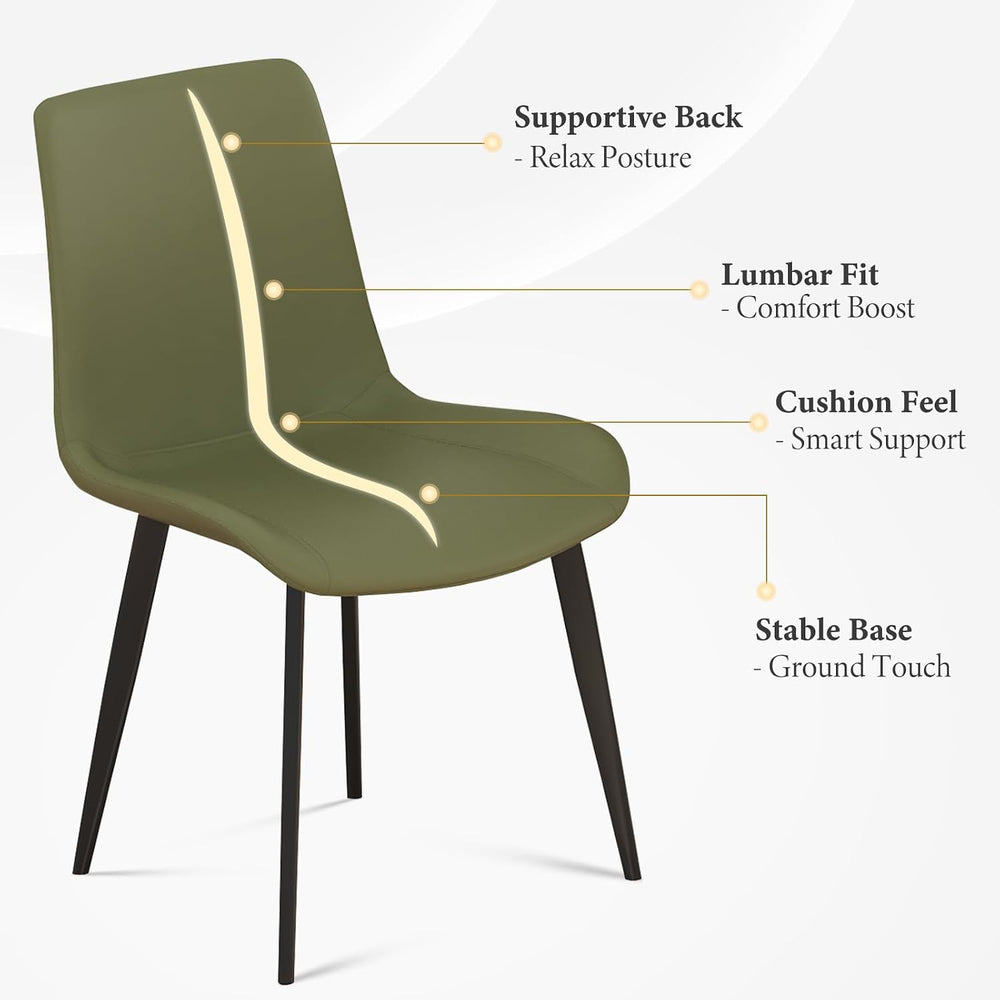 Modern Dining Chairs Set of 4, PU Leather Upholstered Dinner Chairs with Stur...