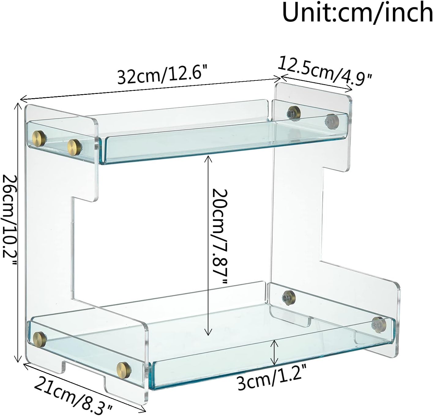 Bathroom Organizer Countertop,2 Tier Bathroom Counter Organizer Kitchen Spice Rack Cosmetic Organizer,Countertop Storage Shelf for Bathroom, Kitchen, Living Room, Bedroom, Dressing Table