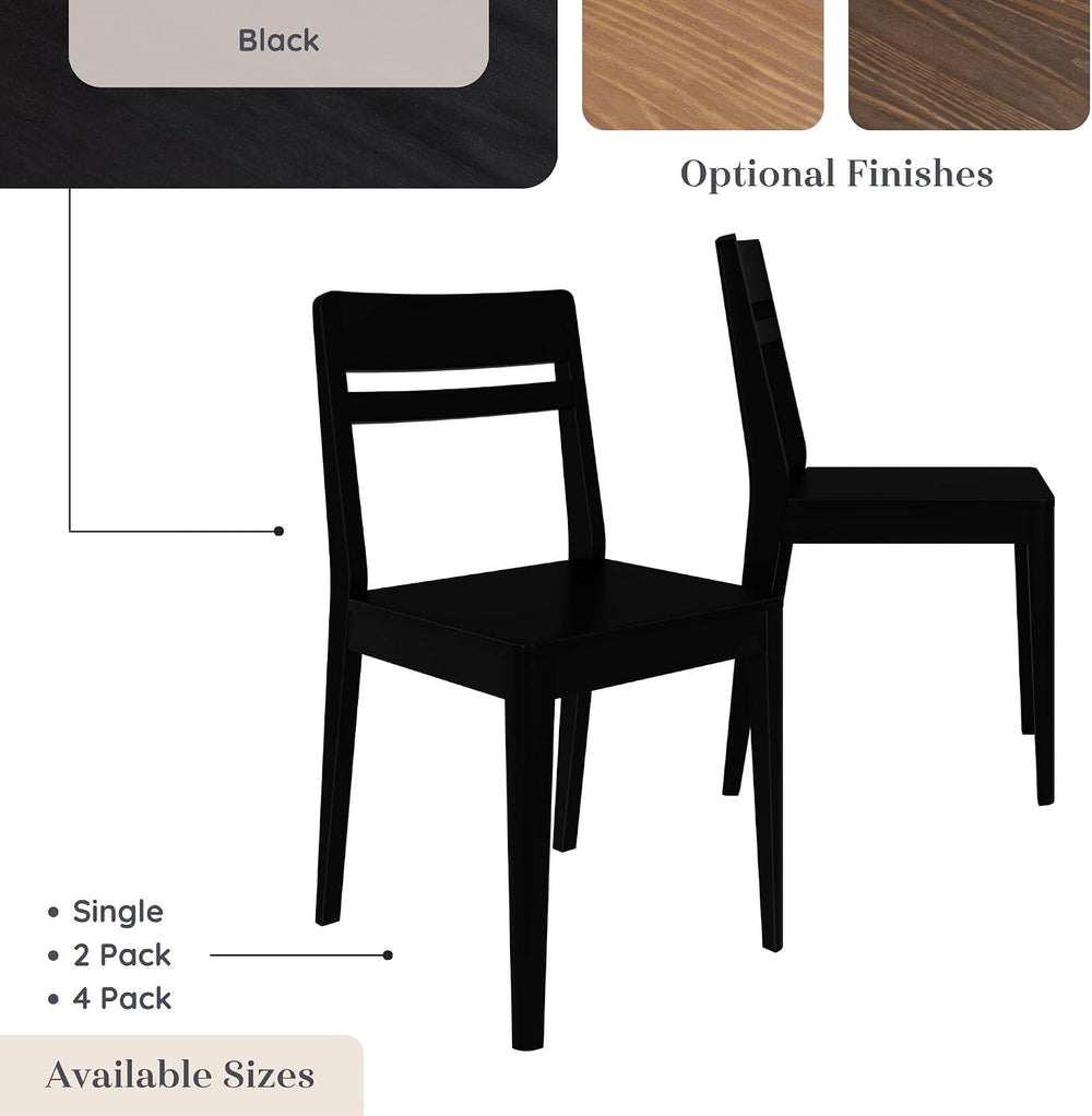 Grain & Grove Crew Dining Chair, Set of 2, Solid Rubberwood Frame, Engine...