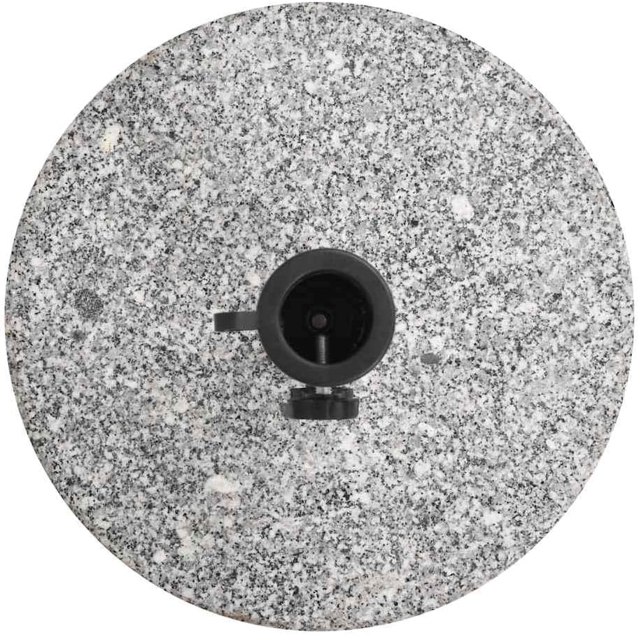 Polished Granite Parasol Stand, 66.1 lb Windproof Umbrella Base with Stainless Steel Handle, Adjustable Fit for Poles 1.5"/1.89", Supports Umbrellas up to 118" Diameter