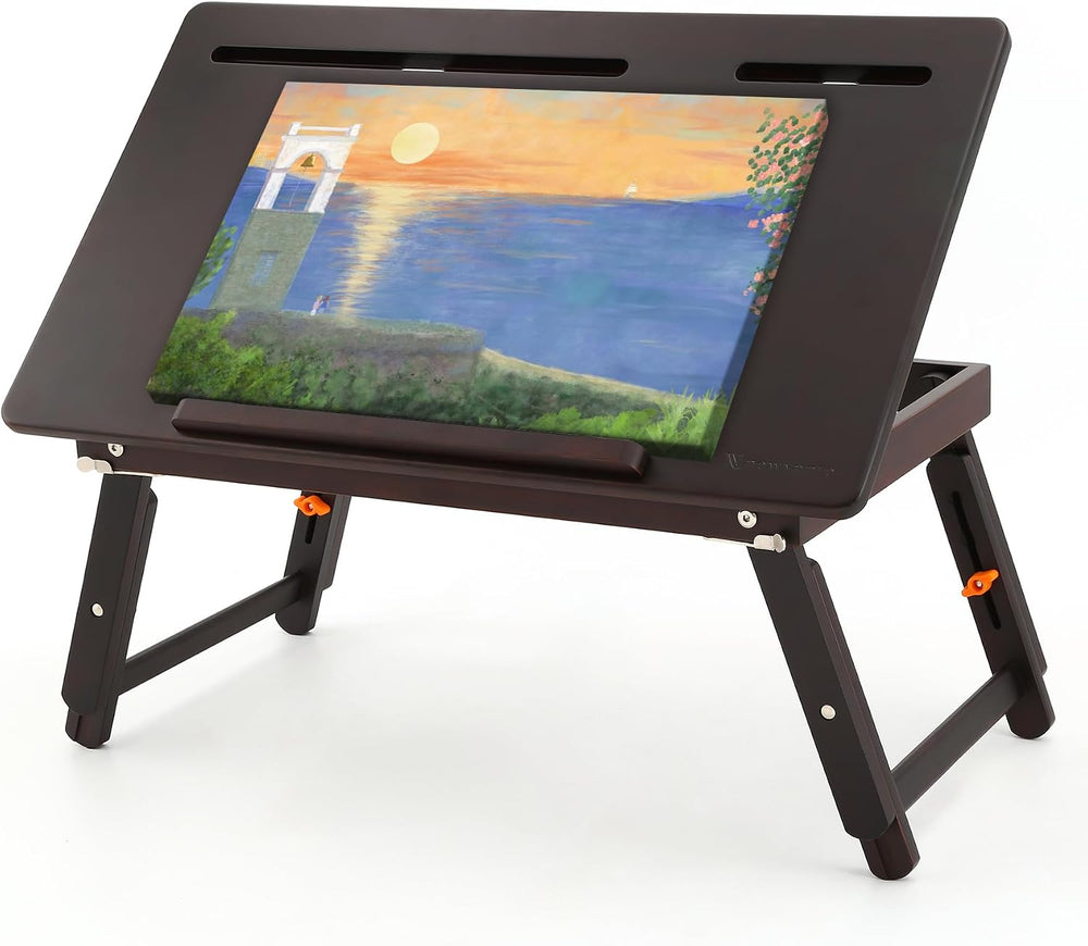 Nnewvante Drawing Table, Foldable Drafting Desk, Adjustable Height & Angl...