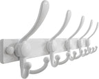 Dseap Coat Rack Wall Mount 2.0 Pro: Heavy Duty 300% Thicker, 16" Stud Mount, Stainless Steel Wall Coat Hooks Hanger for Clothes Jackets Hats Entryway Closet, MaxStrong Series, White