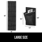 GORILLA GRIP Over the Door Shoe Organizer, 24 Extra Large Breathable Mesh Pockets, Space Saving Hanging Storage Holder, 4 Hook Closet Rack Hanger, Hangs on Closets for Shoes and Accessories, Black