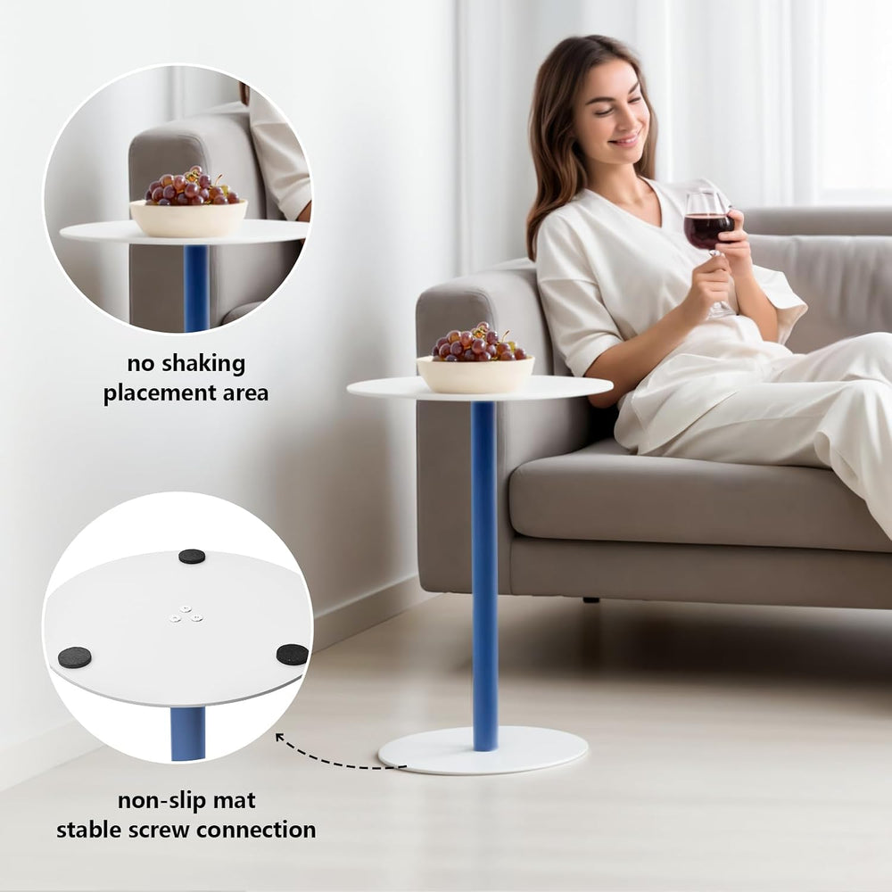 Round Side Table,Modern Corner Drink Coffee Accent End Table for Bedside,Sofa...