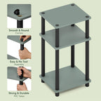Furinno JUST Side Table, 3-Tier End Table, Open Shelves Night Stand, Bedside Table, Toolless Assembly, for Living Room, Bedroom, Bathroom, Sage Green
