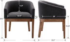 Mid-Century Modern Charcoal Dining Chairs Set of 4, Linen Upholstered Kitchen Dining Room Chairs with Wood Legs, Curved Backrest Armchairs, Charcoal