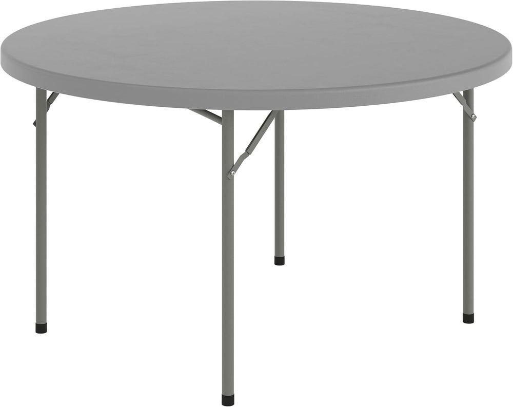 Flash Furniture 4 ft Plastic Round Folding Table, Dark Gray | Durable Constru...