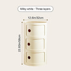 Round Nightstand with 3 Drawers, Modern Style Side Table, Multifunctional End Table Storage Cabinet for Living Room, Bedroom, Bathroom (White)