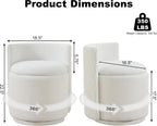 360° Swivel Velvet Vanity Chair with Storage, Barrel Makeup Chair with Wave Back, No Assembly Vanity Stool Small Accent Chairs for Living Room, White