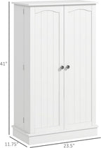 23.5" D*11.75" W*41" H Freestanding Storage Cabinet with 2 Drawers, 4 Shelves, Double Door with 10 Shelves, Modern Minimalist, Rectangular Kitchen Pantry, for Living Room, Dining Room, White
