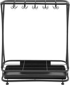 Industrial Metal Umbrella Holder Stand with 18 Slots & 20 Hooks, Free Standing Entryway Organizer with Removable Drip Tray Heavy-Duty Rust-Proof Design for Home, Office, Hotel, Patio Decor