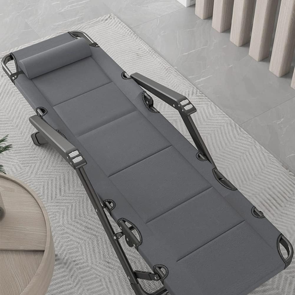 Gravity Chair Adjustable Folding Reclining Lounge with Pillow and Massage Armrest Patio Lawn Recliner Oversized(Svart)