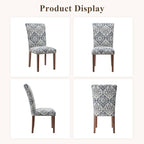 Stylish Dining Chairs Set of 4, Upholstered Parsons Dining Room Chair with Nailhead Trim, Kitchen Room Chair with Thick Cushions and Wood Legs, Nailhead Trim, SKY2050A-03