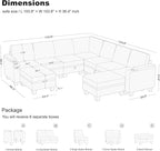 Belffin Modular Sectional Sofa Couch with Storage U Shape Convertible Corner Couches for Living Room Dark Grey Couch
