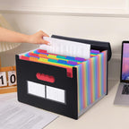 SKYDUE Accordion File Organizer with 26 Pockets & Label Stickers, Expanding File Folders Fit for A4 & Letter Size Paper, Multi-Functional Document Organizer for Home & Office File Management