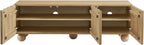 Modway Sorren 54 Inch Scalloped TV Stand in Natural – 3 Door Media Console Cabinet – Modern Storage TV Stand with Doors