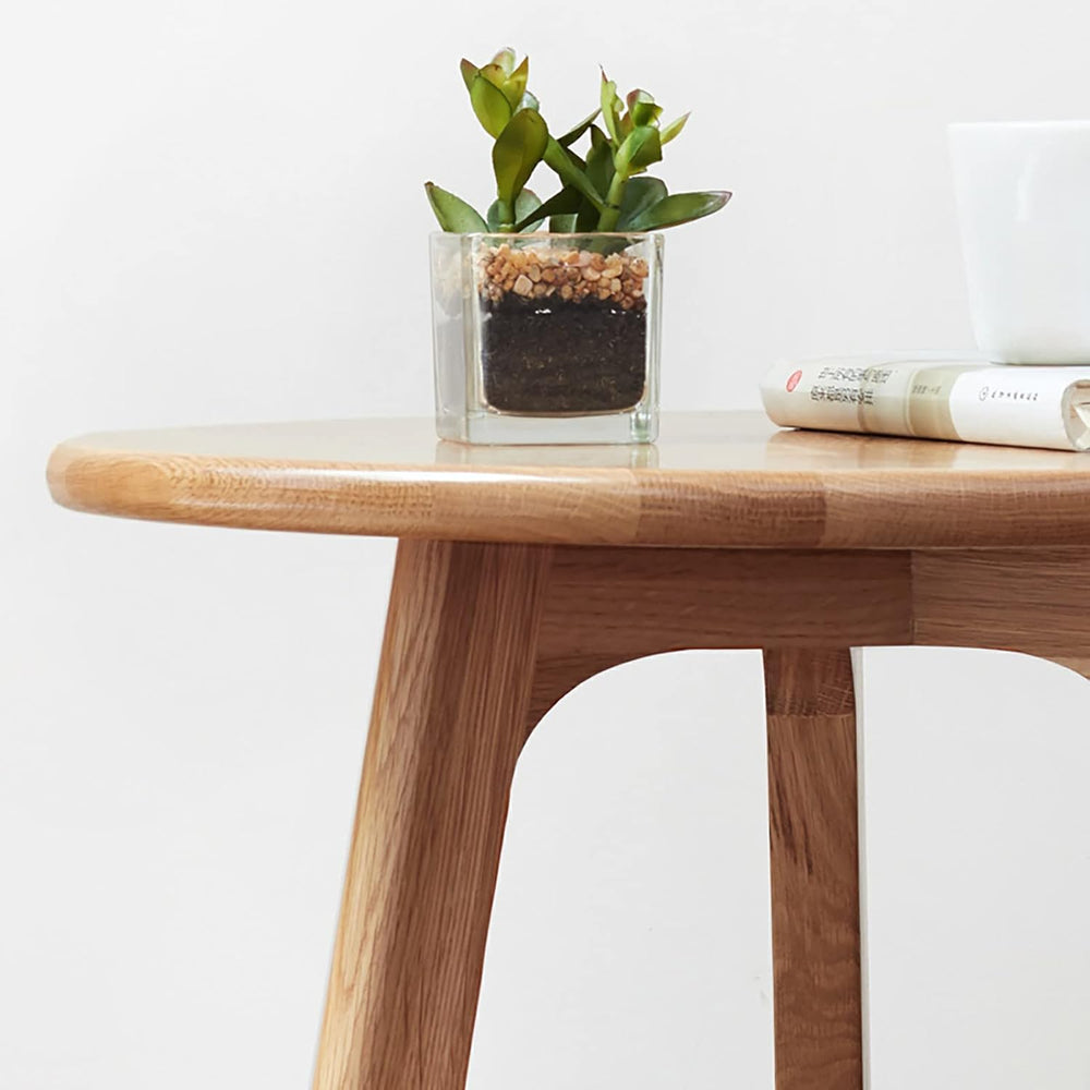 Knocbel Accent Solid Wood Small Round End Table Living Room Sofa Couch Side S...