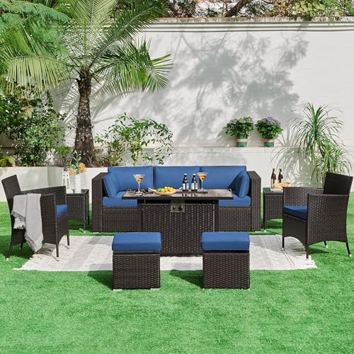 Yaheetech 3-Seat Patio Wicker Sofa, Outdoor Rattan Couch with Furniture Cover...