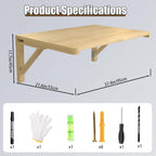 MM MELISEN Wall Mounted Folding Table for Laundry Room, Wall Mounted Fold Down Desk for Small Saving Spaces, Kids Floating Desk for Dining, Room, Study, Kitchen, Dinner, Bar, 95X55CM/37.4"X21.6"-2