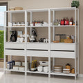 Madesa Kitchen Pantry Storage Rack with 6 Drawers and Open Shelves 82" L Multiuse Modular Cabinet for Kitchen Organization (White)