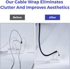 Cable Management Sleeves 1.5in - 2 Pack 4.1ft Split Braided Cable Sleeve Black, Wire Organizers for Cords, Hard PE Cord Protectors from Pets, Flexible Cord Wrap Wire Sleeve for Computer Cord Organizer