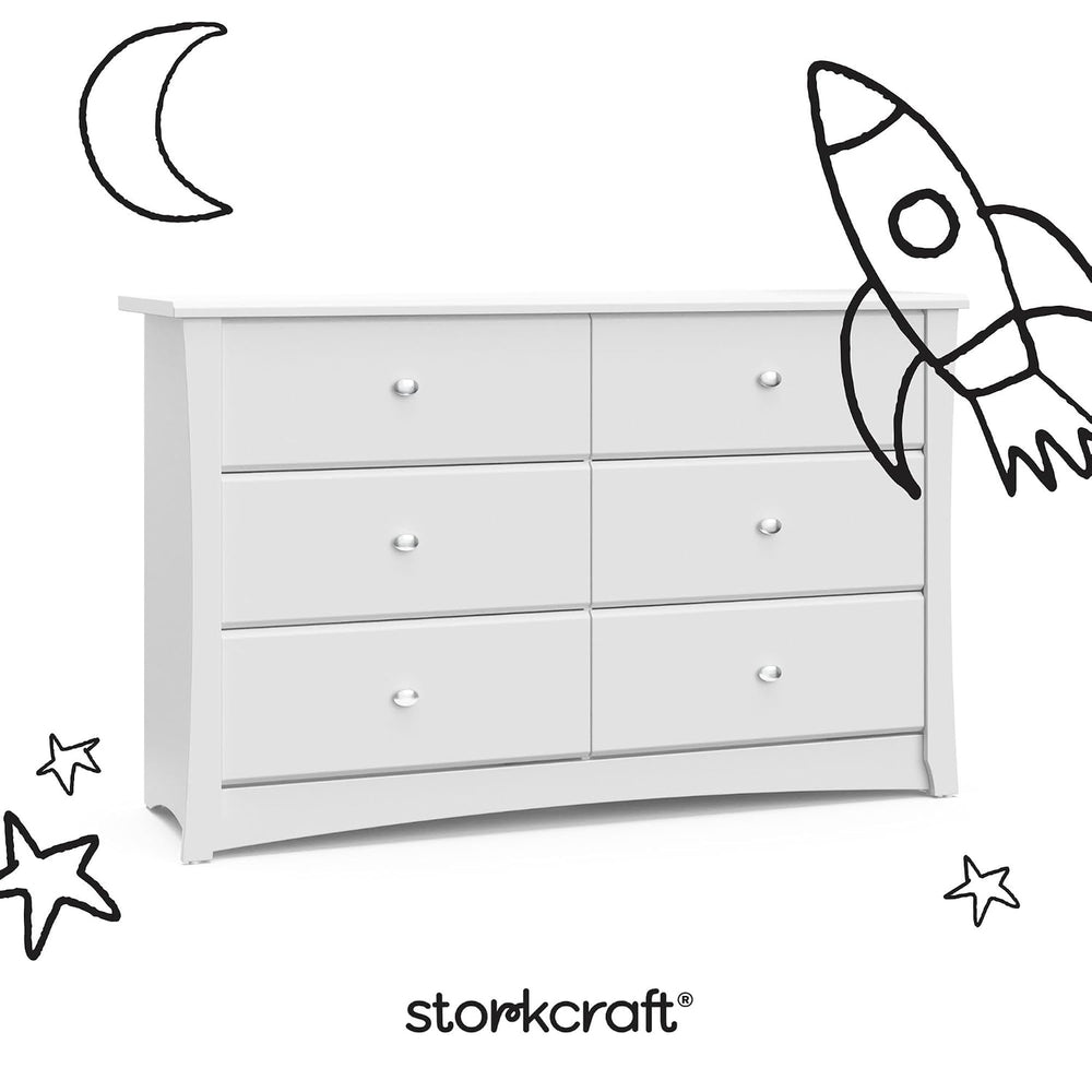 Storkcraft Crescent 6-Drawer Dresser, White