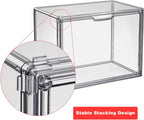 Clear Stackable Plastic Storage Bins with Lids, Large Gray Organizer Containers for Home, Kitchen & Closet Organization
