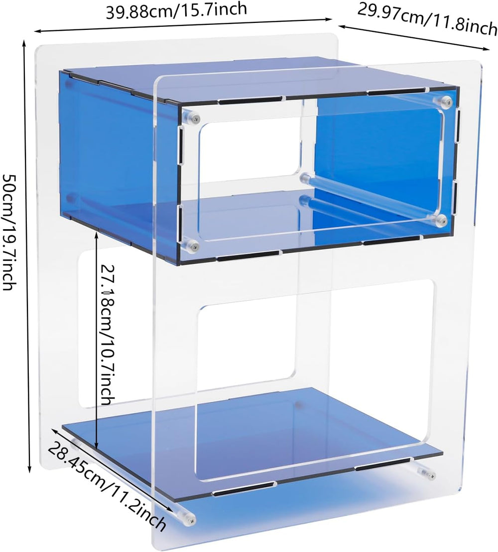 Acrylic Side Table, Acrylic End Table Record Player Table, Bedside Table with...