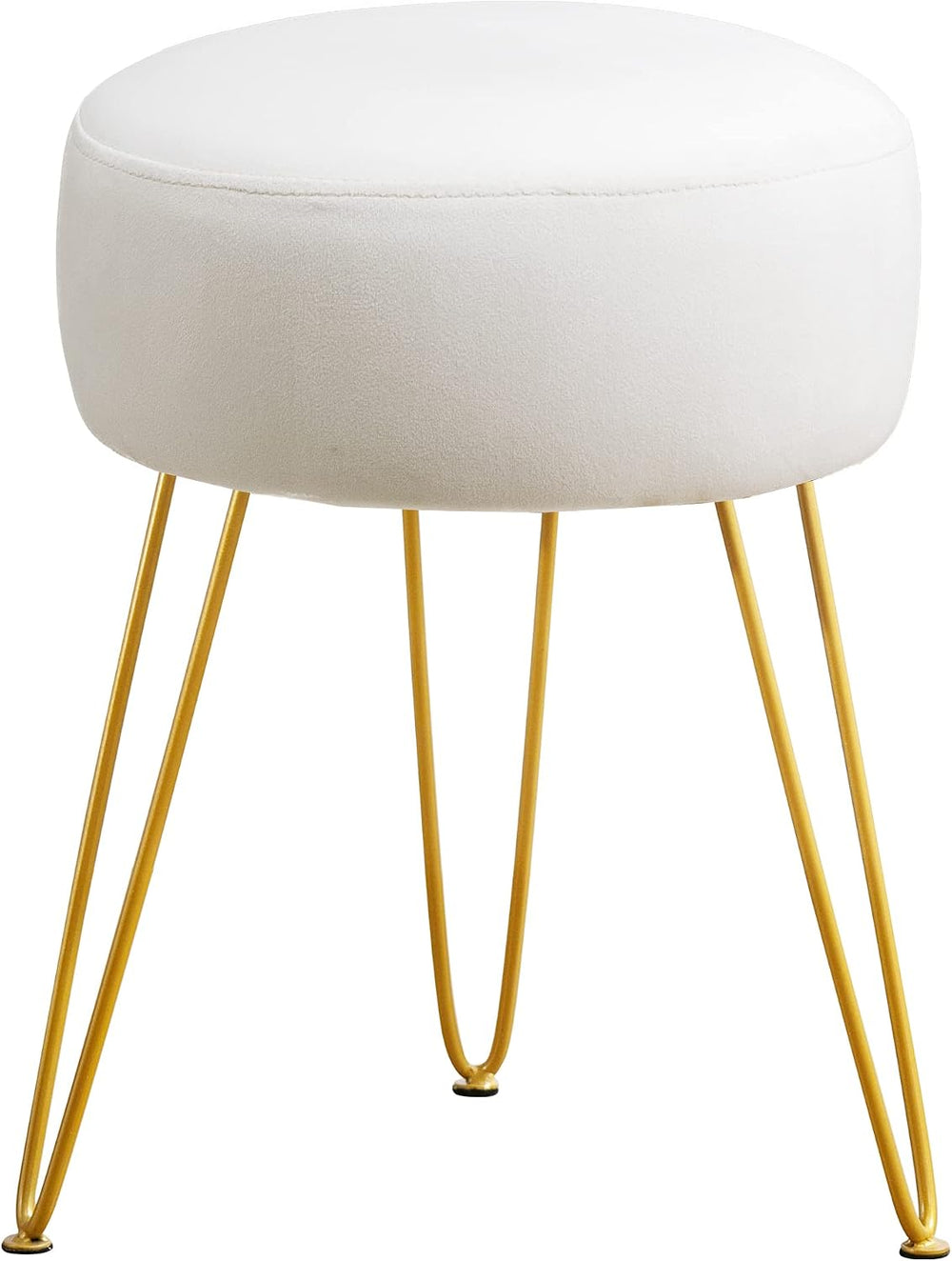 LUE BONA Vanity Stool, White Vanity Stools for Makeup Room, Round Ottoman Foo...