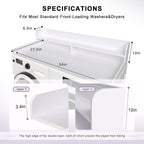 2-Tier Washer and Dryer Countertop Shelf, White Laundry Topper with Non-Slip Pads, Laundry Room Storage & Organization for Small Apartment Kitchen