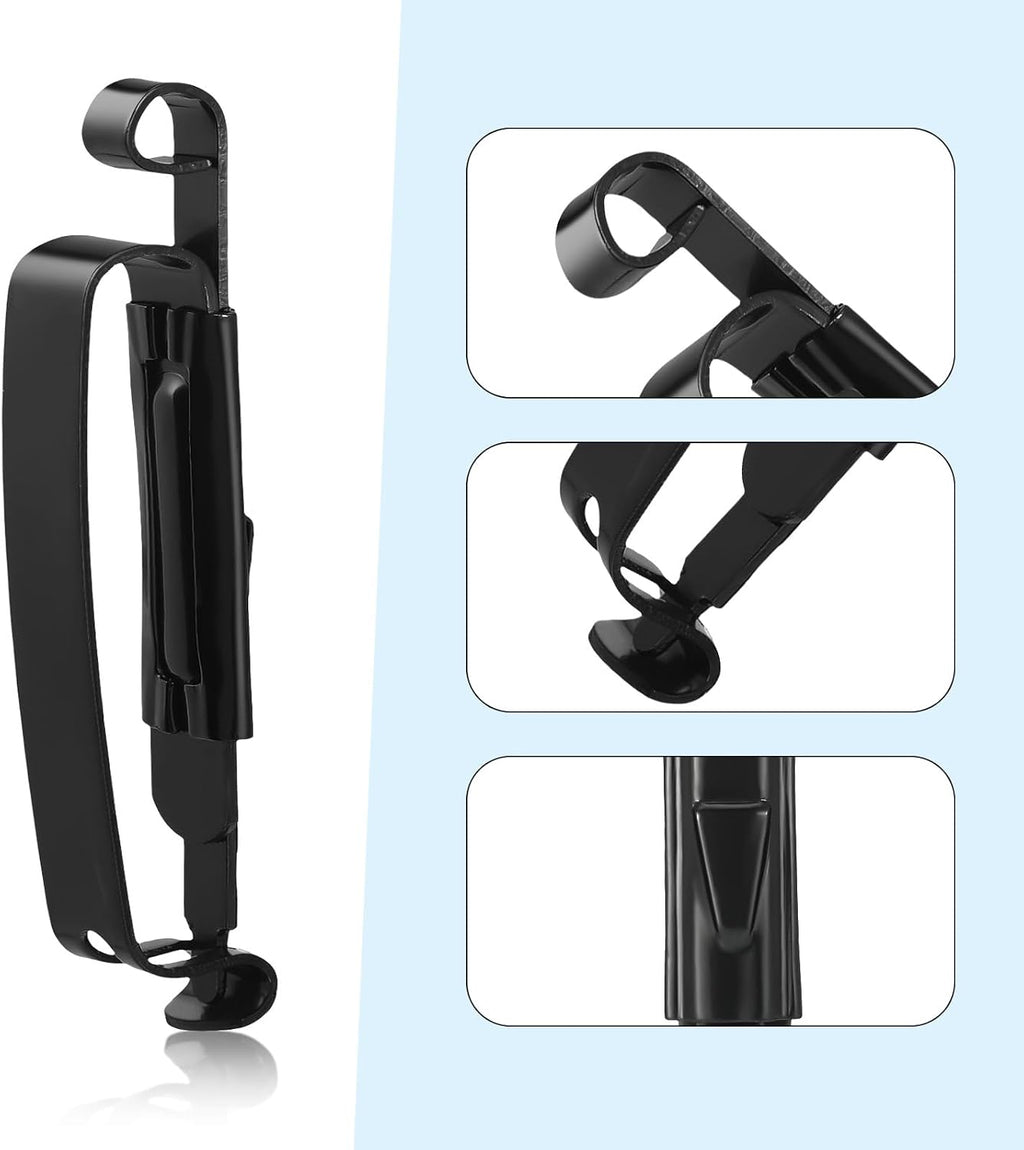 20 Pcs Metal Belt Clip Reusable Slides Strap Clip Holder for Outdoor Camping Belt Kettle Sling Bag Backpack, Black