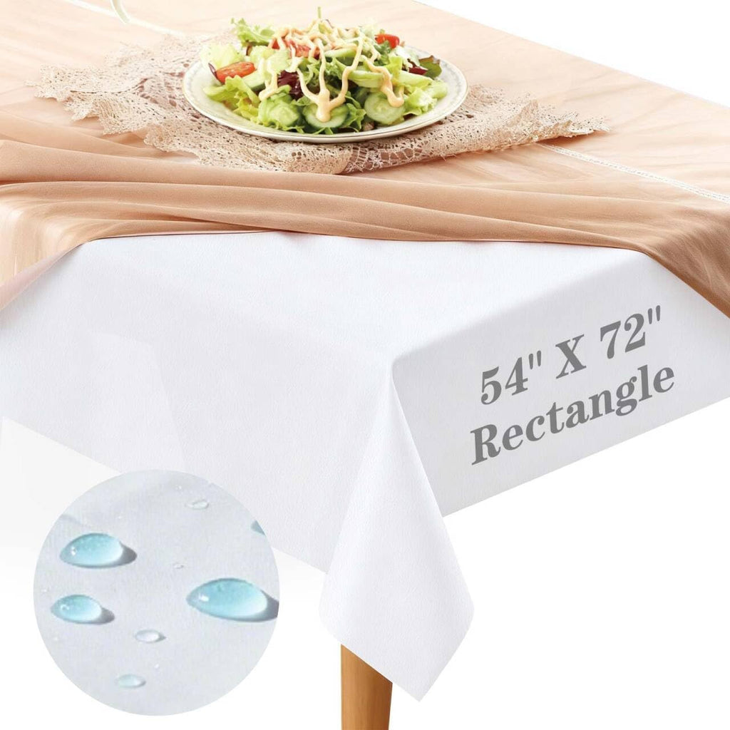 Table Pad Protector with Flannel Backing Cut to Fit Waterproof Heat Resistant Heavy-Duty Reusable Table Cloth 54" x 72" Rectangle Vinyl Table Padding Under Tablecloth