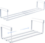 CroBlissful 2 Pcs Expandable Shoe Rack Organizer for Closet 16.5-31.5 Inch Adjustable Retractable Hanging Cabinet Shoe Shelf Dorm Room Storage for Space Saving (White)